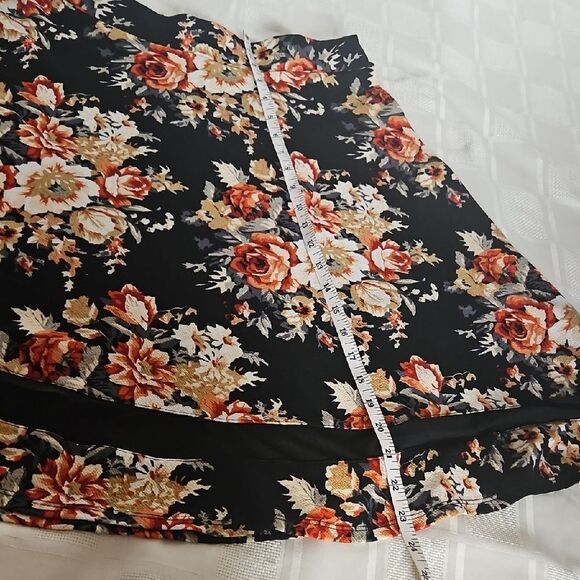 Faith and Joy Orange Black A-Line Skirt Casual Resort Wear - Picture 8 of 16